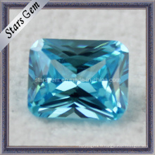 Aqua Blue Princess Cut Synthétique CZ Gemstone